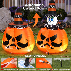 🎃 Get Spooky with Our 6FT Halloween Inflatable Pumpkin! Perfect for Your Garden or Lawn 🎈🎉 #HalloweenDecor #InflatableFun