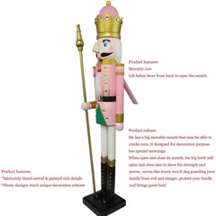 Life-Size 4-Foot Wooden Nutcracker King and Soldier Decoration - Commercial Quality Christmas Ornament YK16