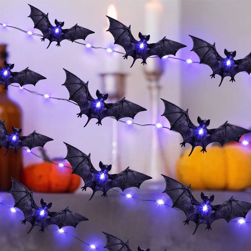 Enhance Your Halloween Decor with 9.8FT Bat-Themed String Lights for Indoor and Outdoor Use