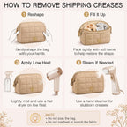Stylish Camel Quilted Travel Pouch – Your Perfect Organizer for Cosmetics and Essentials