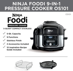 Revolutionize Your Kitchen with the Ninja Foodi 9-in-1 Pressure Cooker & Air Fryer - 5 Quarts of Culinary Magic in Stainless Steel!