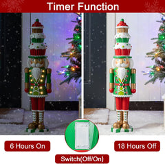 Lighted 28" Christmas Nutcracker Figure Decoration with Timer for Indoor and Outdoor Use