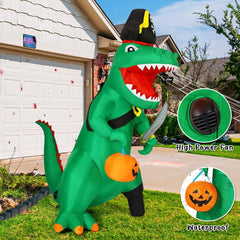 7FT Inflatable Pirate Dinosaur for Halloween Outdoor Decorations and Celebrations