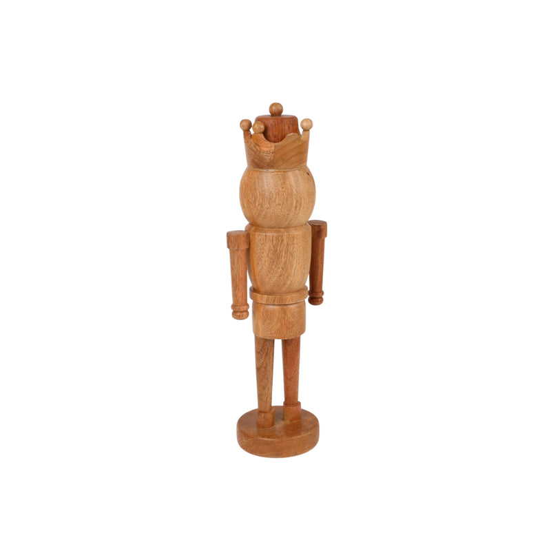 Wood Decorative Nutcracker, Natural Brown, 16