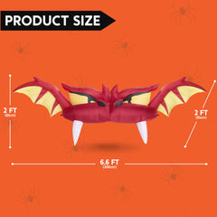 Joiedomi 6.6 FT Halloween Inflatable Red Dragon Decoration with Built-In LED Light 