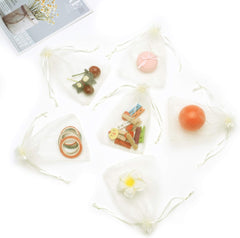 100-Pack 4x6 Inch Sheer Organza Drawstring Bags for Candy, Jewelry, and Wedding Party Favors
