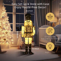 61-Inch Outdoor Nutcracker Yard Decoration with Warm White LED Lighting