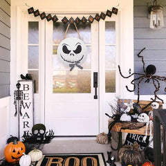 Spooky farmhouse vibes for Halloween! 🎃👻✨ #HalloweenDecor #JackSkellington