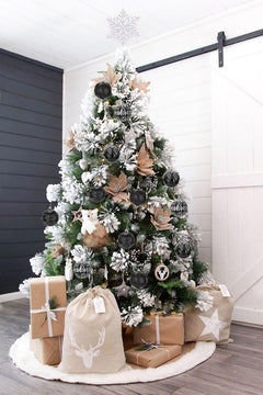 3.15" Black Shatterproof Christmas Ball Ornaments Set of 12 - Large Hanging Decorations for Holiday Wreaths and Home Decor