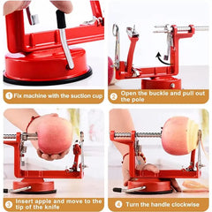 Apple Peeler/Slicer/Corer, Stainless Steel Blades, Powerful Suction Base