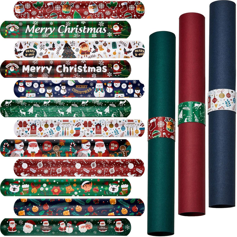 36-Piece Holiday Gift Wrap Holder Set - Securely Organize Christmas Wrapping Paper with Flip Wraps & Slap Bands