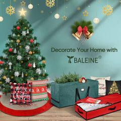 40-Inch Durable 600D Oxford Fabric Wrapping Paper Storage Organizer with Adjustable Dividers for Ribbons and Holiday Accessories - Green