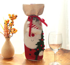 Burlap Wine Bottle Gift Bags with Drawstring - Reusable for Christmas, Weddings, Birthdays, and Holiday Celebrations (Set of 2)