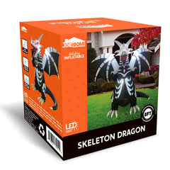 8-Foot Inflatable Skeleton Dragon for Halloween Yard Decoration