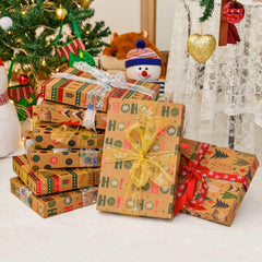 12 Pack of 14" Brown Large Christmas Gift Boxes with Lids - Perfect for Clothes and Presents!