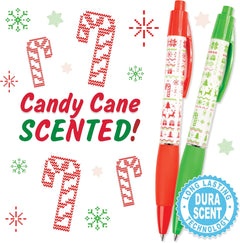 Candy Cane Scented Gel Pens - 6 Count Holiday Smens for Kids, Perfect Stocking Stuffers and Classroom Rewards!