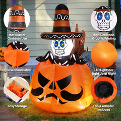 🎃 Get Spooky with Our 6FT Halloween Inflatable Pumpkin! Perfect for Your Garden or Lawn 🎈🎉 #HalloweenDecor #InflatableFun