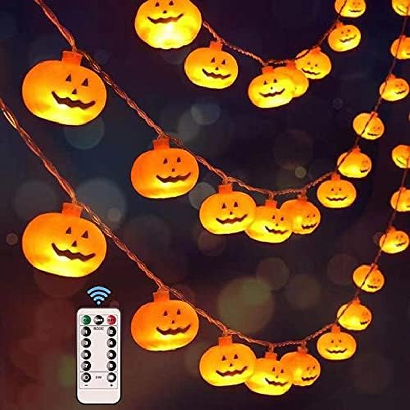 🎃 Get in the Halloween spirit with these Pumpkin String Lights! 🕷️👻 #HalloweenDecor #SpookyVibes