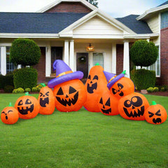 "Spooky 12.5 FT Inflatable Pumpkin with Witch Hat and LED Lights - Perfect for Halloween Outdoor Decor! 🎃🧙‍♀️ #HalloweenDecor #Inflatables"