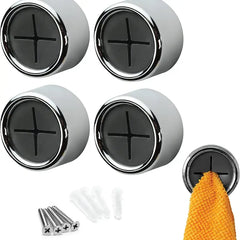 Towel Holder, Kitchen/Bathroom/Garage/Deck, Self Adhesive Wall Mount - 4 pack