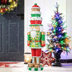 Lighted 28" Christmas Nutcracker Figure Decoration with Timer for Indoor and Outdoor Use