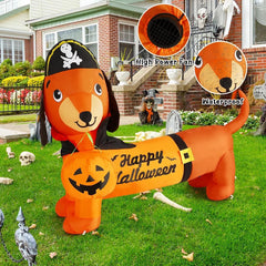 5 FT Inflatable Halloween Dog Decorations for Yard or Garden Display