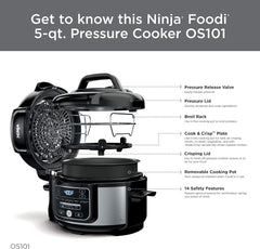 Revolutionize Your Kitchen with the Ninja Foodi 9-in-1 Pressure Cooker & Air Fryer - 5 Quarts of Culinary Magic in Stainless Steel!