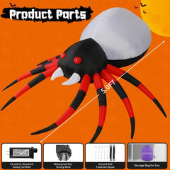 5 FT Inflatable Spider with LED Lights - Ideal for Outdoor Halloween Decor