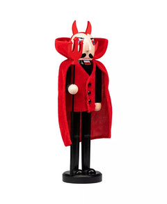 Devil-Themed 14-Inch Halloween Nutcracker with Pitchfork Design