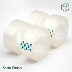 Clear Adhesive Tape Rolls - Multi-Purpose Satin Finish for Gift Wrapping & Clamping - 4 Pack Dispenser Ready