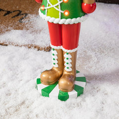 Lighted 28" Christmas Nutcracker Figure Decoration with Timer for Indoor and Outdoor Use