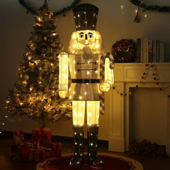 61-Inch Outdoor Nutcracker Yard Decoration with Warm White LED Lighting
