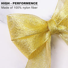 Metallic Gold Glitter Ribbon, 5/8" x 25 Yards - Perfect for Crafting, Sewing, Gift Wrapping, and Holiday Decorations