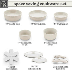Elevate Your Culinary Skills with Our Innovative Cookware Set - Removable Handle & Oven Safe for All Your Kitchen Needs! 🍳✨