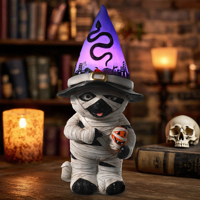 Mummy Dog Figurine: Illuminate Your Halloween Decor