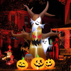 11.8 FT Inflatable Halloween Tree with LED Lighting - Ideal for Festive Outdoor Decor