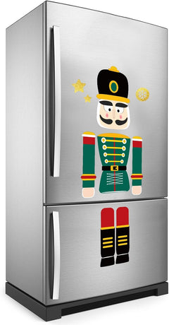 Set of 10 Christmas Nutcracker Refrigerator Magnets - Decorative Holiday Stickers for Fridge, Cabinets, and Office (Classic Red and Blue Design)