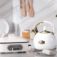 SUSTEAS 2.64 Quart Whistling Tea Kettle & 57Oz Electric Kettle with Thermometer - Perfect for Tea Lovers!