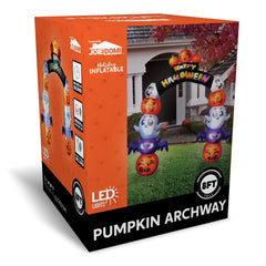 8-Foot Inflatable Pumpkin Archway for Halloween Yard Decorations