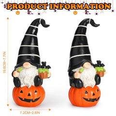 Charming Set of 2 Halloween Gnomes for Festive Indoor Decor and Gift Giving
