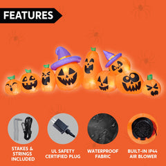 "Spooky 12.5 FT Inflatable Pumpkin with Witch Hat and LED Lights - Perfect for Halloween Outdoor Decor! 🎃🧙‍♀️ #HalloweenDecor #Inflatables"