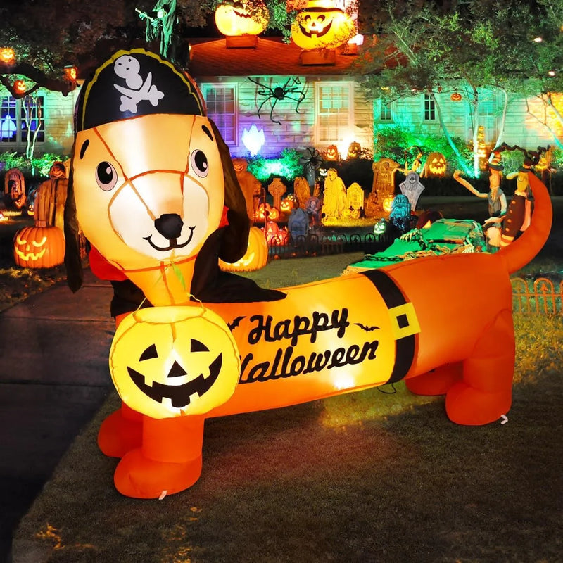 5 FT Inflatable Halloween Dog Decorations for Yard or Garden Display