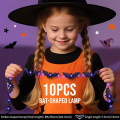 Enhance Your Halloween Decor with 9.8FT Bat-Themed String Lights for Indoor and Outdoor Use
