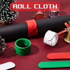 Versatile 12-Piece Holiday Wrapping Paper Roll Holder Set – Silicone-Covered Metal Stabilizers in White, Red, and Green for Perfect Storage and Organization!