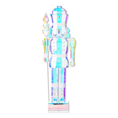 Light-Up Prismatic Nutcracker Christmas Decoration for Indoor and Outdoor Use, Iridescent, 6 Feet