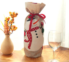 Burlap Wine Bottle Gift Bags with Drawstring - Reusable for Christmas, Weddings, Birthdays, and Holiday Celebrations (Set of 2)