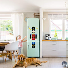 Set of 10 Christmas Nutcracker Refrigerator Magnets - Decorative Holiday Stickers for Fridge, Cabinets, and Office (Classic Red and Blue Design)