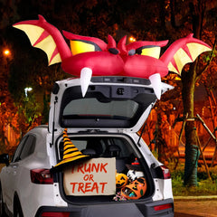 Joiedomi 6.6 FT Halloween Inflatable Red Dragon Decoration with Built-In LED Light 