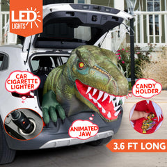 3.6 FT Halloween Inflatable Animated Dinosaur Decoration with Built-In LED Light 