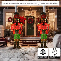61-Inch Outdoor Nutcracker Yard Decoration with Warm White LED Lights
